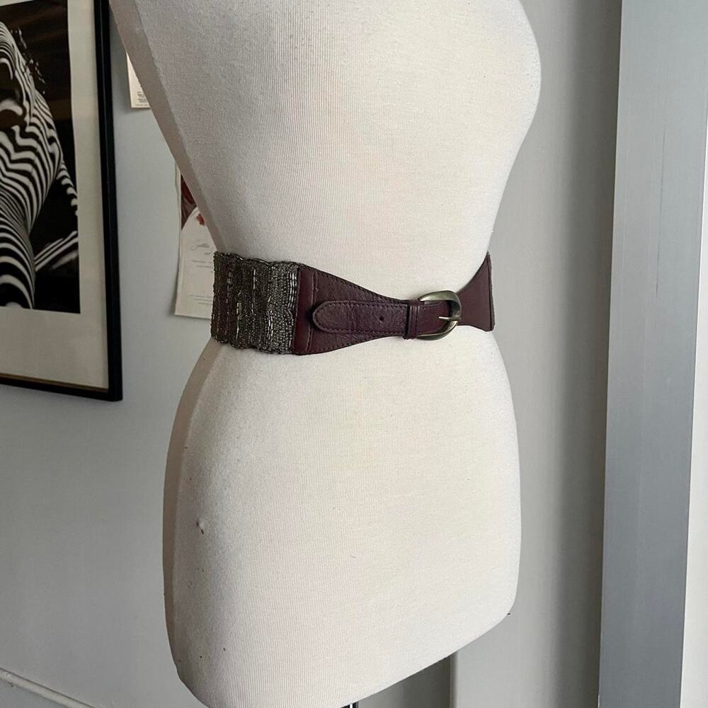 Sequin leather statement